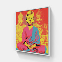 Buddha Pop-Canvas-artwall-20x20 cm-White-Artwall