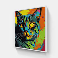 Cat love peace-Canvas-artwall-20x20 cm-White-Artwall