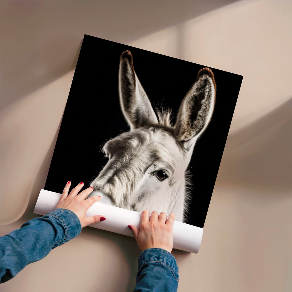 L'impression présentée en poster, sans encadrement, sur un mur neutre.