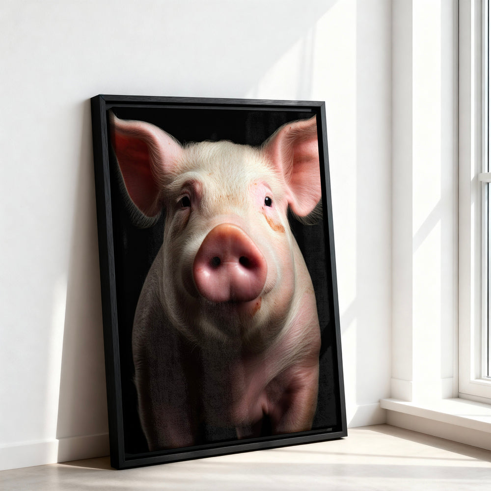 Le tableau accroché en situation dans un intérieur meublé.