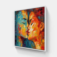 Blissful Passion Embrace Harmony-Canvas-artwall-20x20 cm-White-Artwall