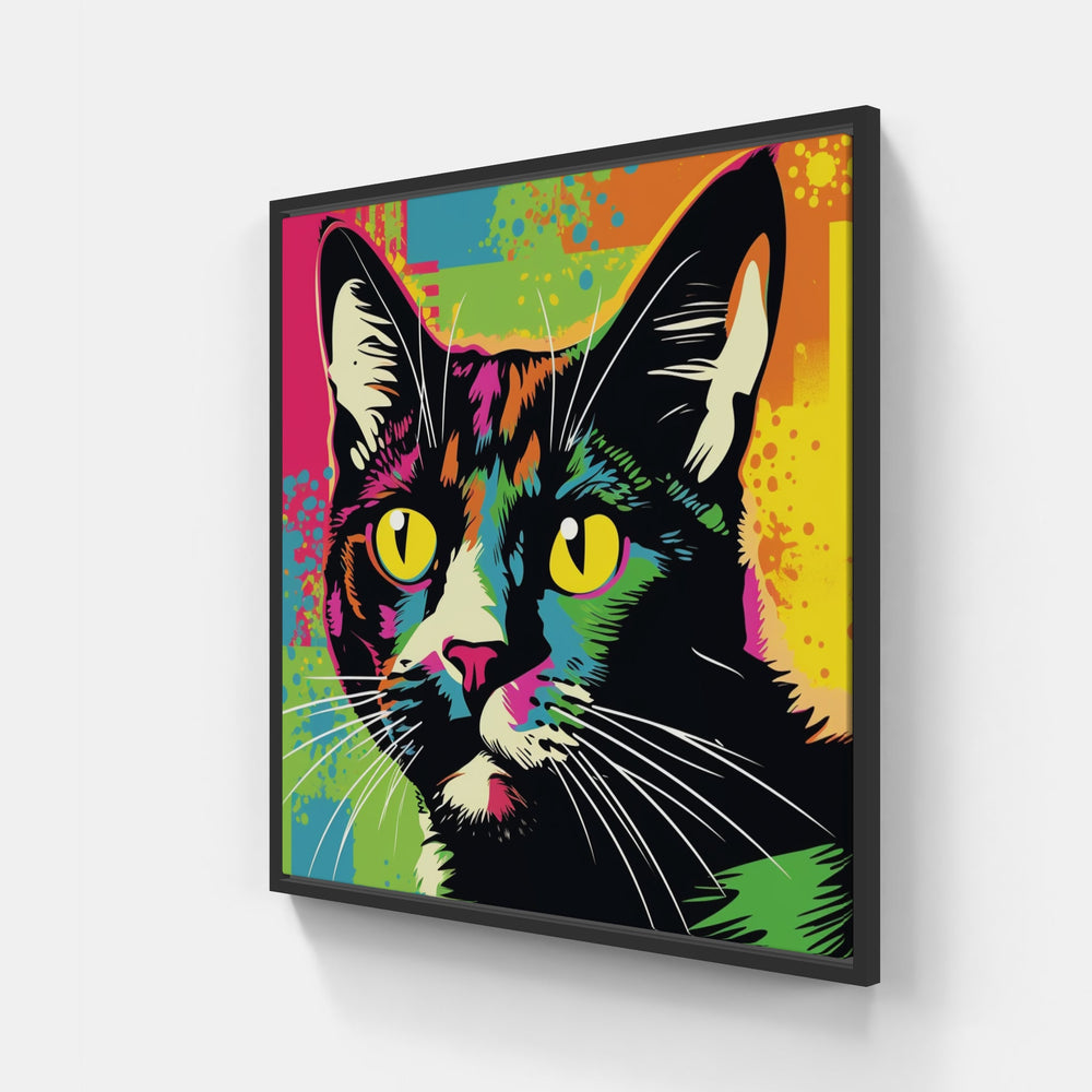 cat meow purr fur-Canvas-artwall-20x20 cm-Black-Artwall