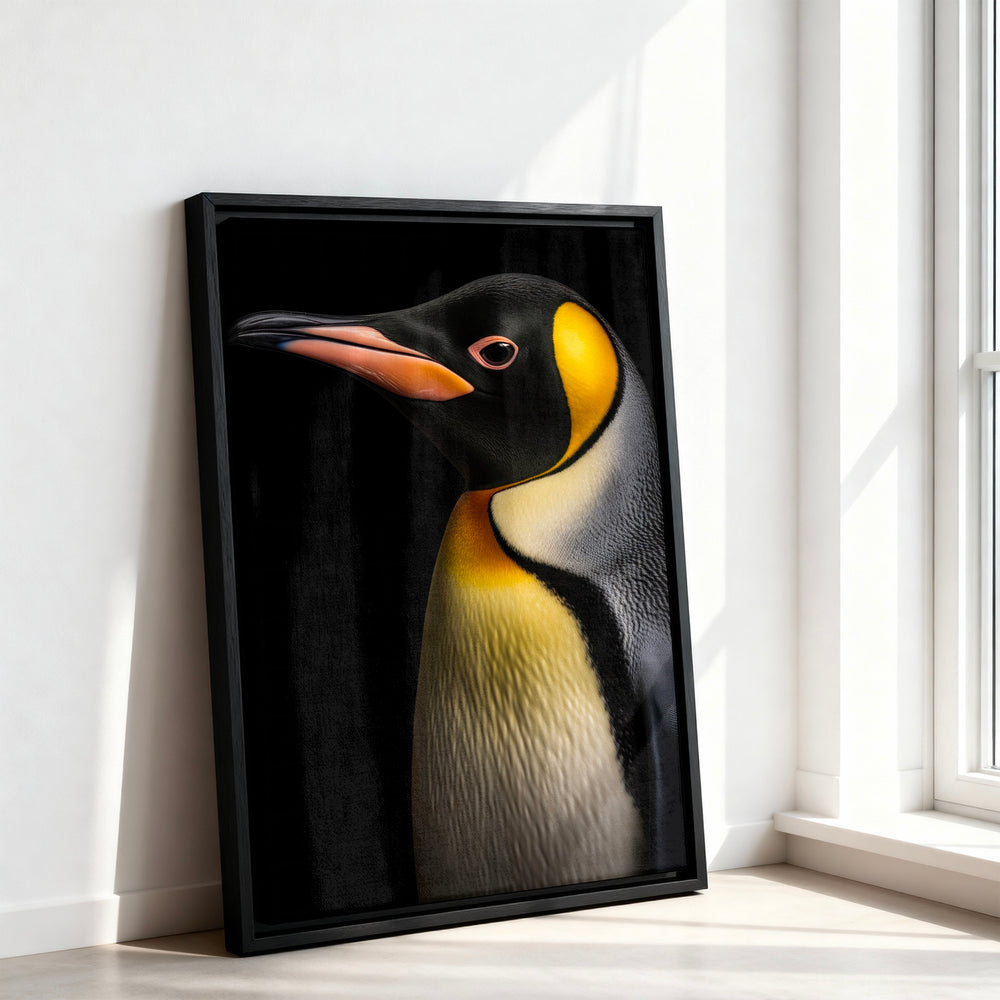 Le tableau accroché en situation dans un intérieur meublé.