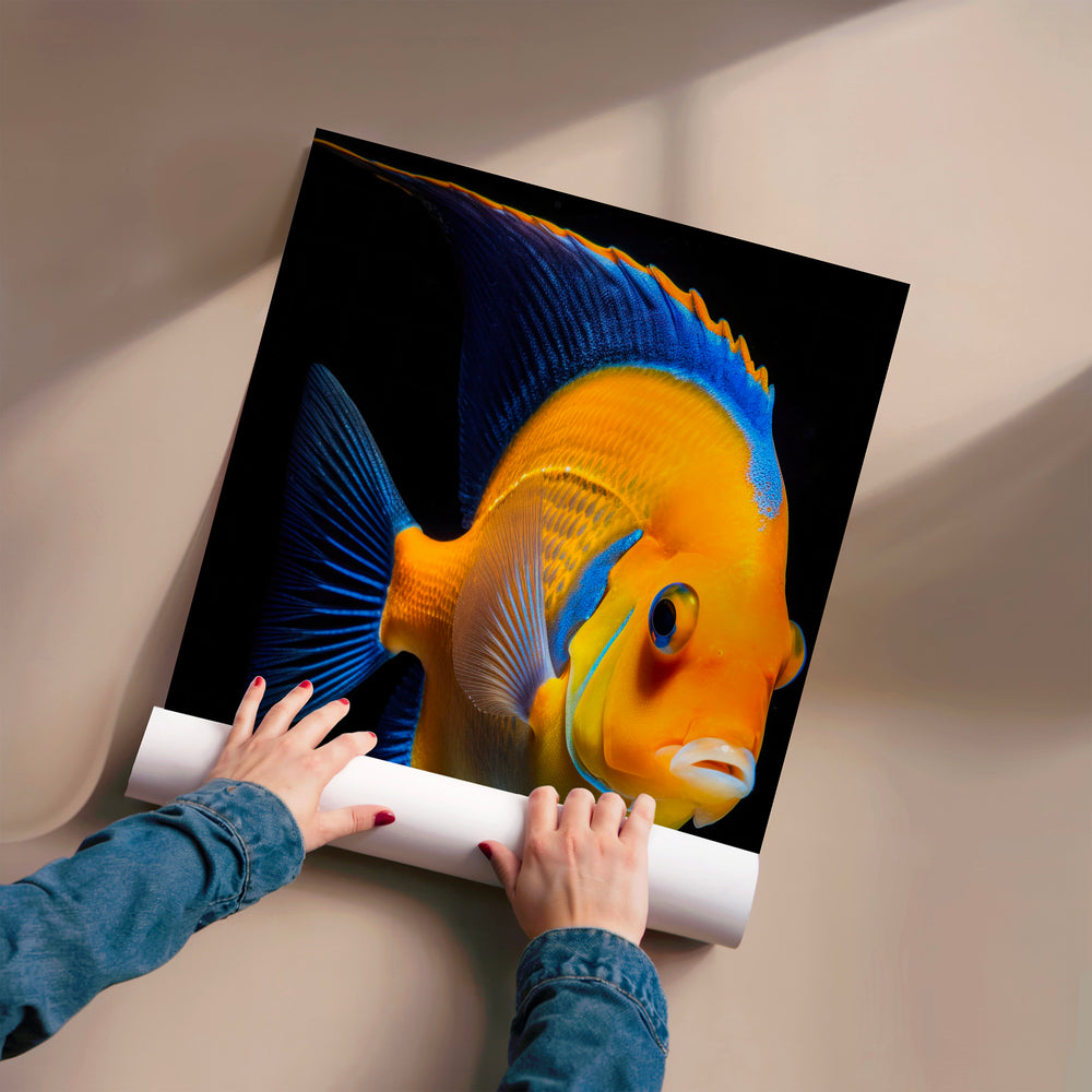 L'impression présentée en poster, sans encadrement, sur un mur neutre.