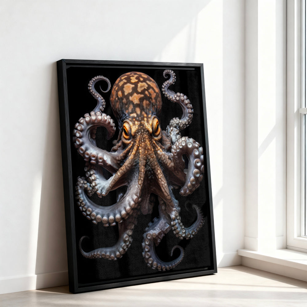 Le tableau accroché en situation dans un intérieur meublé.