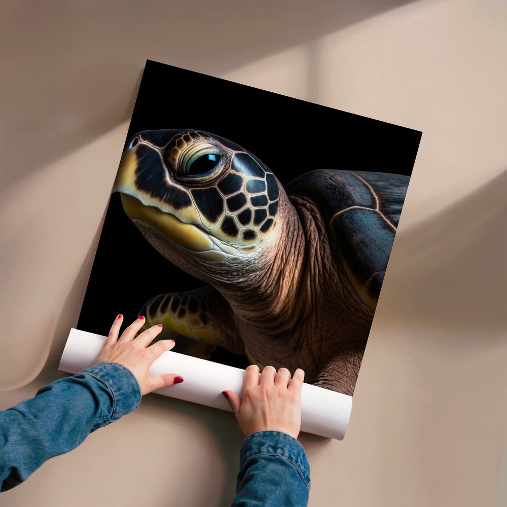 L'impression présentée en poster, sans encadrement, sur un mur neutre.