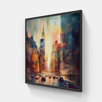 Downtown Twilight Glow-Canvas-artwall-40x40 cm-Black-Artwall