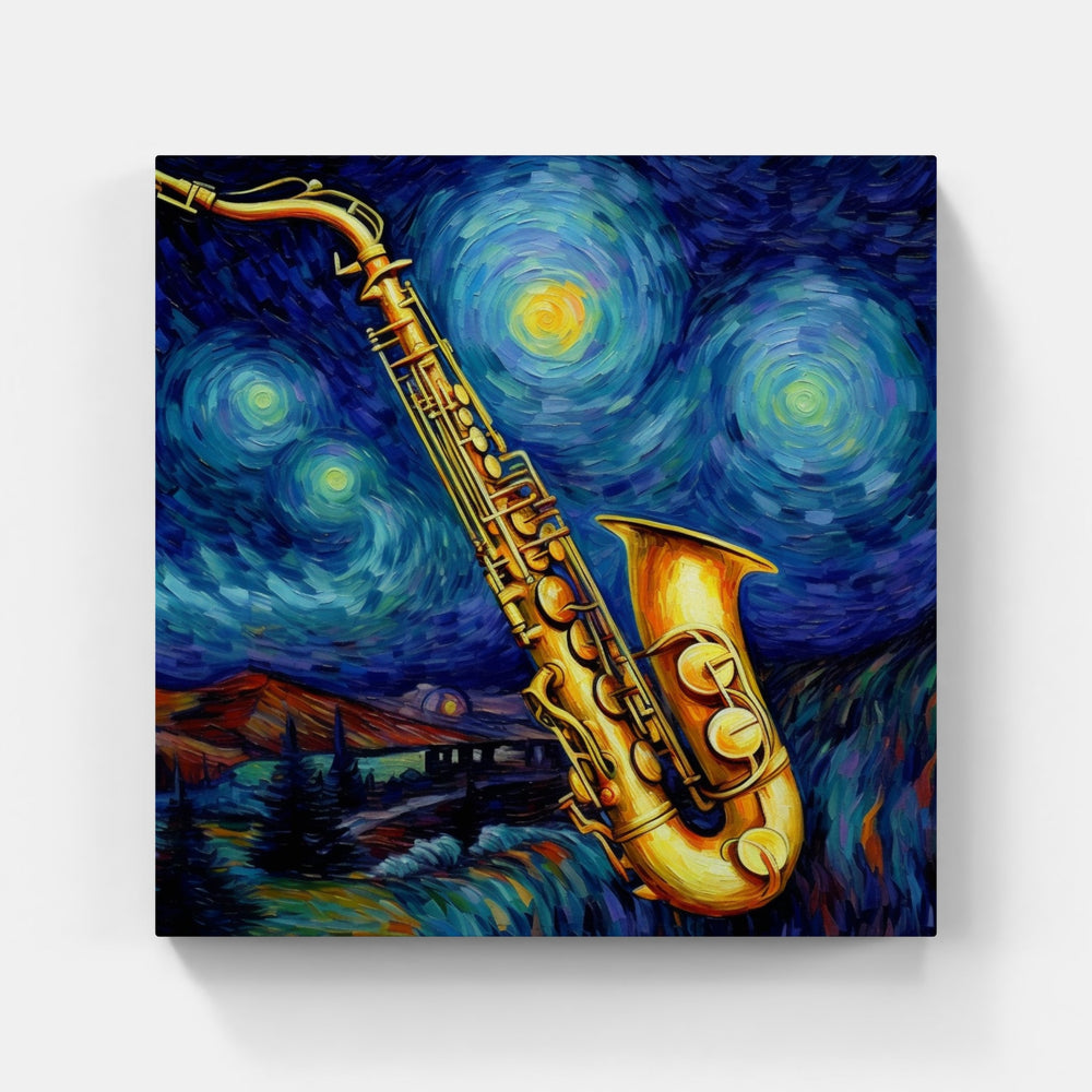 Energetic Saxophone Jazz-Canvas-artwall-Artwall