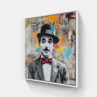 Charlie Chaplin Pop-Canvas-artwall-20x20 cm-White-Artwall