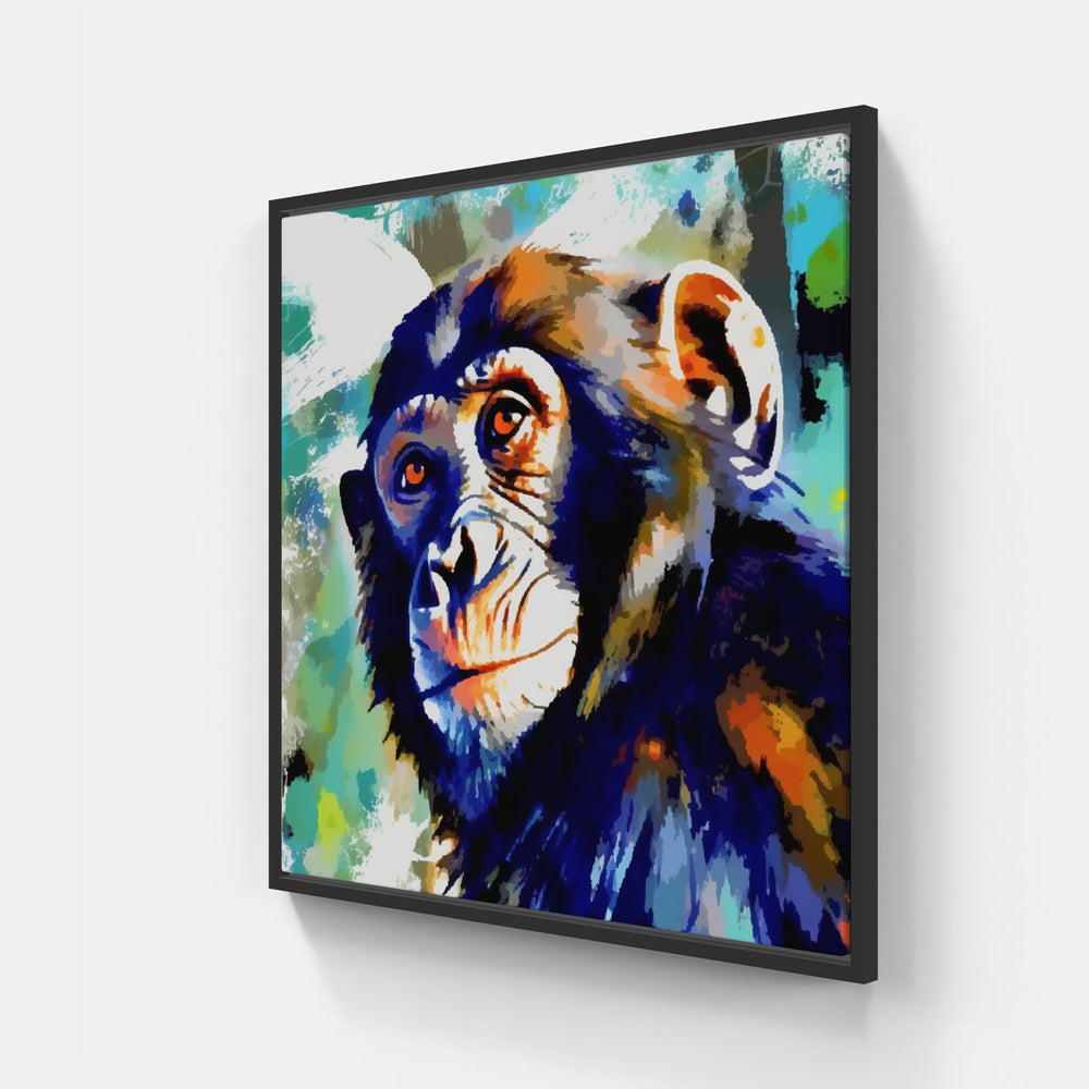 Wild Monkey Masterpiece-Canvas-artwall-20x20 cm-Black-Artwall