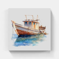 Gentle Waves Elegant Boat-Canvas-artwall-Artwall