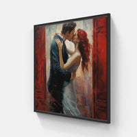 Amorous Embrace Harmony-Canvas-artwall-20x20 cm-Black-Artwall