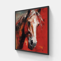 Stunning Horse Portrait-Canvas-artwall-20x20 cm-Black-Artwall