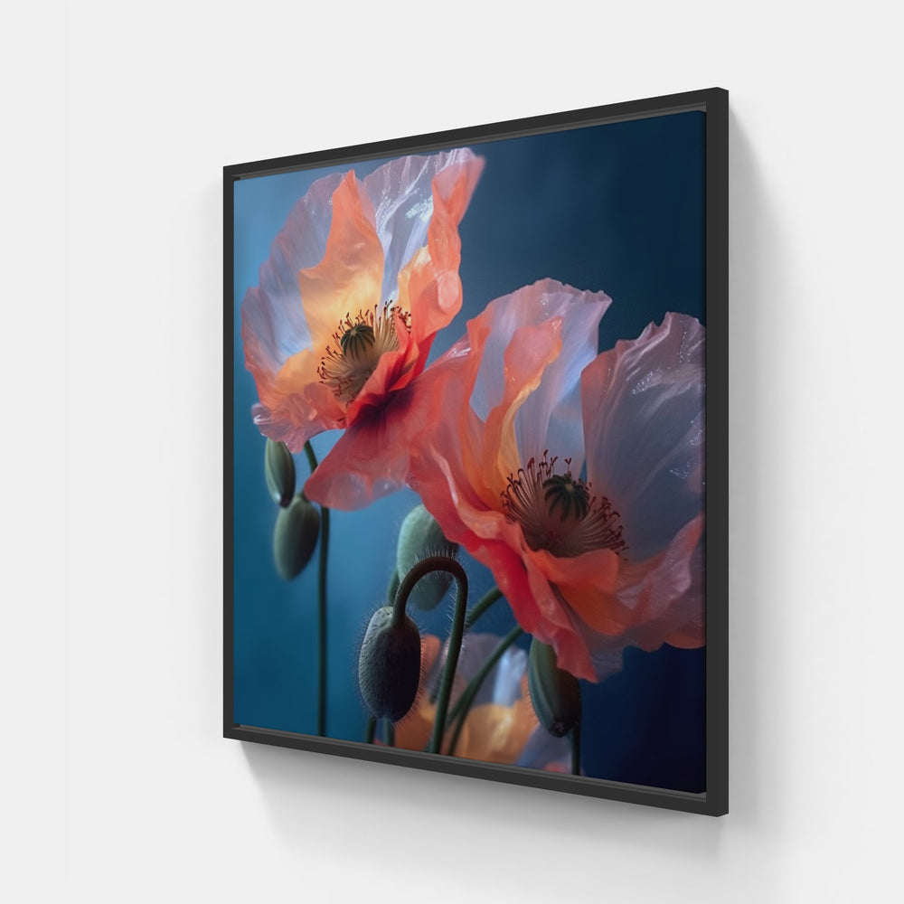 Exquisite Island Blooms-Canvas-artwall-40x40 cm-Black-Artwall