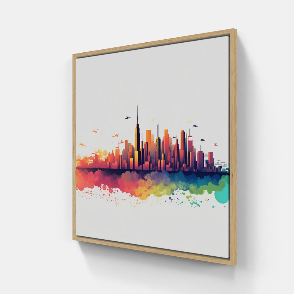 Vibrant City Skyline-Canvas-artwall-Artwall