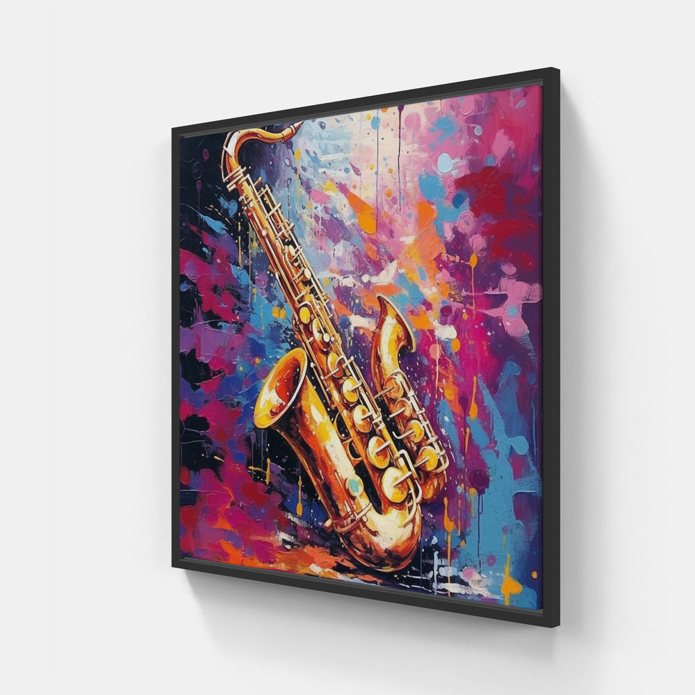 Sensational Saxophone Melodies-Canvas-artwall-20x20 cm-Black-Artwall