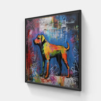 Dog bark woof-Canvas-artwall-20x20 cm-Black-Artwall