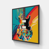Captivating Guitar Vibe-Canvas-artwall-20x20 cm-Black-Artwall