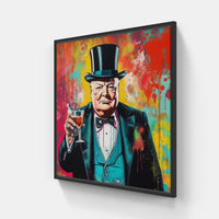 Winston Churchill-Canvas-artwall-20x20 cm-Black-Artwall