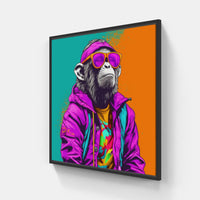 Energetic Monkey Art-Canvas-artwall-20x20 cm-Black-Artwall