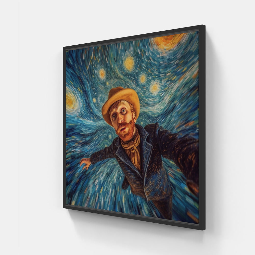 Impressionistic Van Gogh Masterpiece-Canvas-artwall-20x20 cm-Black-Artwall