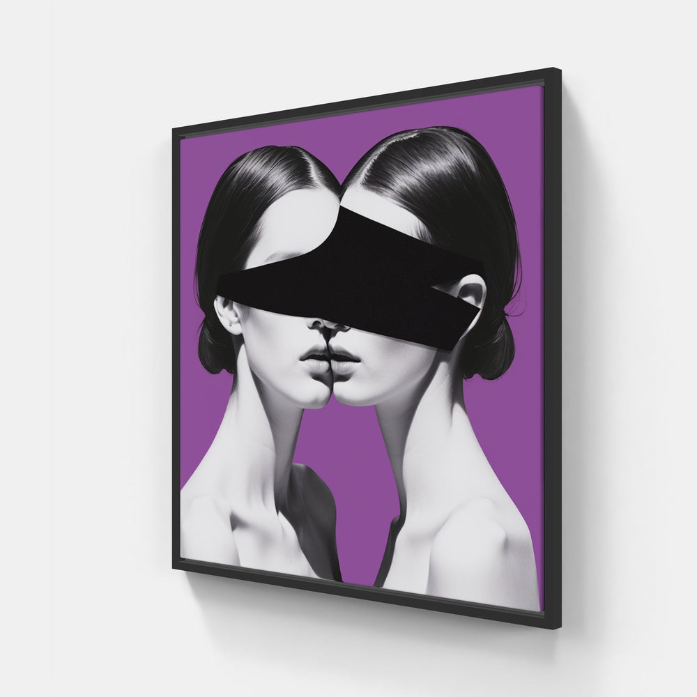 Minimalist Collage Harmony-Canvas-artwall-20x20 cm-Black-Artwall