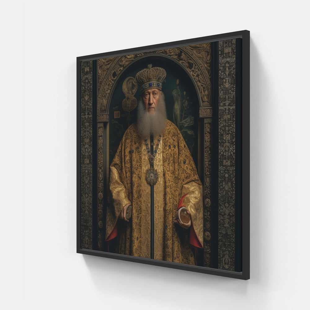Van Eyck's Artistic Brilliance-Canvas-artwall-20x20 cm-Black-Artwall