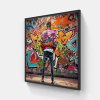 Dynamic Streetwear Expression-Canvas-artwall-20x20 cm-Black-Artwall