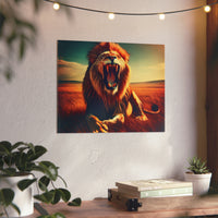 Lion rugit - Tableau aluminium