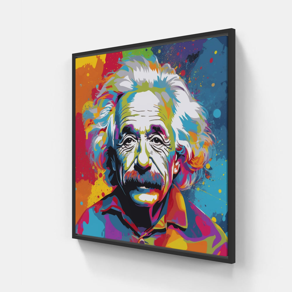 Einstein spirit-Canvas-artwall-20x20 cm-Black-Artwall