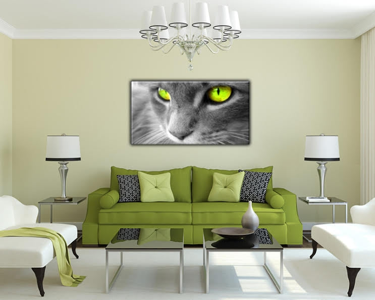 Tableau Tendance Chat aux Yeux Verts