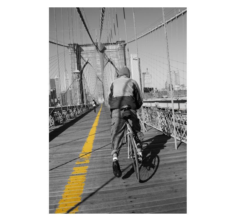 Tableau Luxe Cycliste sur Brooklyn Bridge