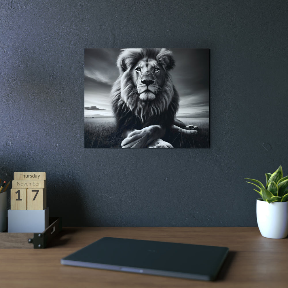 Lion calme de nuit- Tableau aluminium