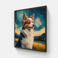 Dog Love Joy Smile-Canvas-artwall-20x20 cm-Black-Artwall