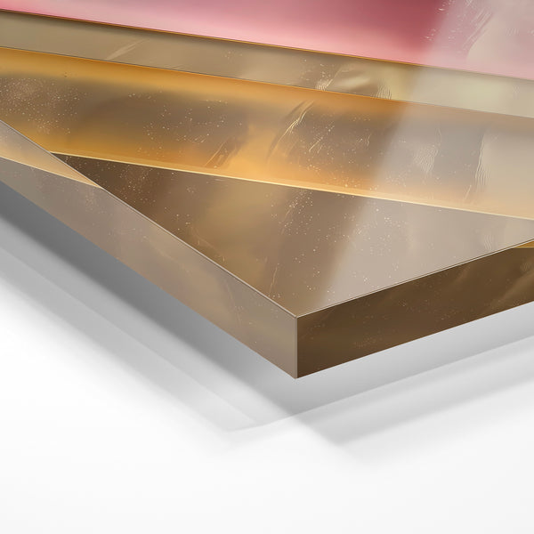 Bandes géométriques diagonales terracotta et rose — Verre acrylique