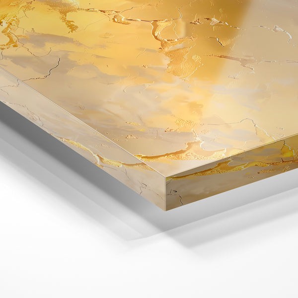 Abstrait ocre et or, compositions géométriques — Verre acrylique