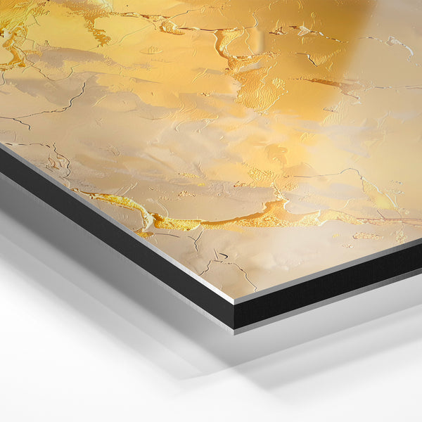 Abstrait ocre et or, compositions géométriques — Aluminium Dibond relief 3D