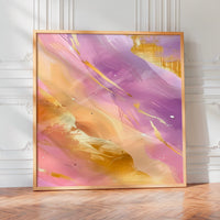 Le tableau accroché en situation dans un intérieur meublé.