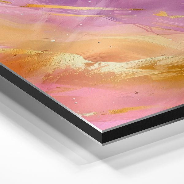 Abstrait fluidité rose et doré dynamique — Aluminium Dibond