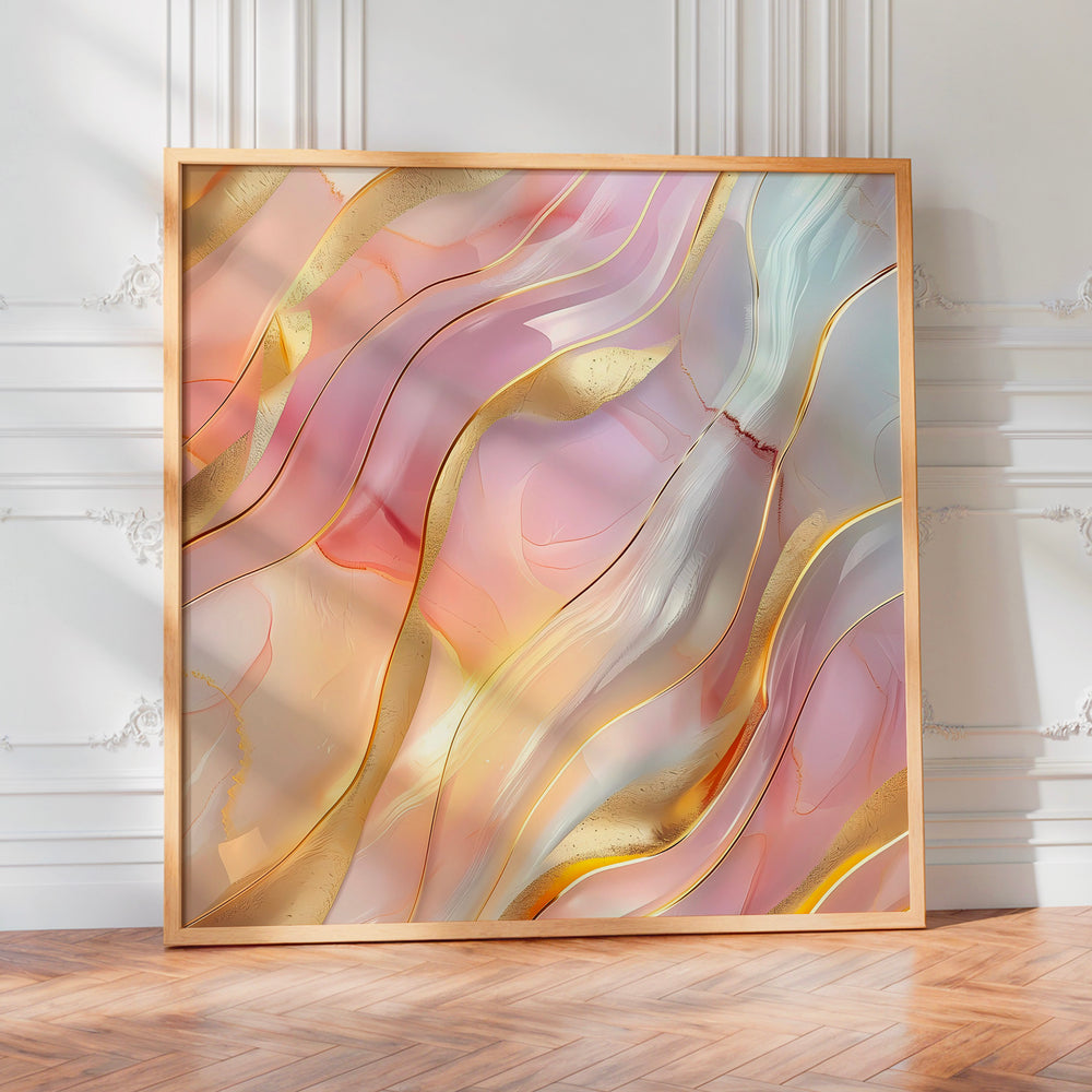 Le tableau accroché en situation dans un intérieur meublé.