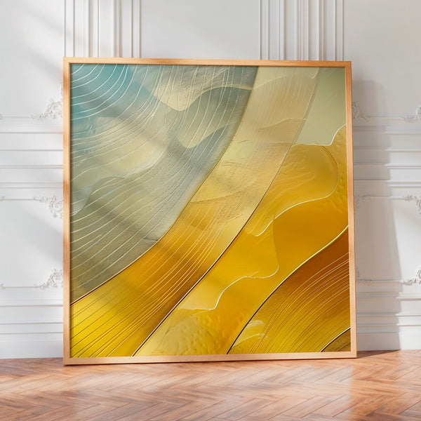Composition abstraite en dégradé ocre et gris — Poster HP mat