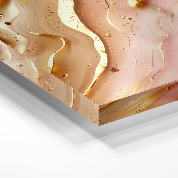 Fluidités terracotta et or, abstrait moderne — Verre acrylique