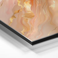 Gros plan de la matière : le tirage contrecollé sur aluminium Dibond mat, tranche visible.