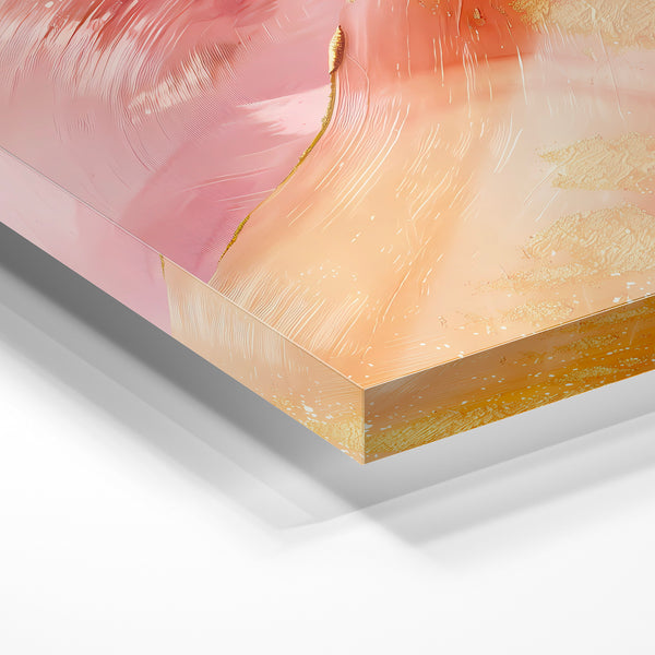 Abstrait fluide rose et ocre géométrique — Verre acrylique