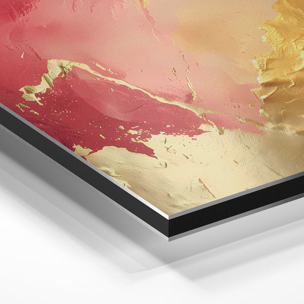 Abstraction rose et or, style contemporain — Aluminium Dibond