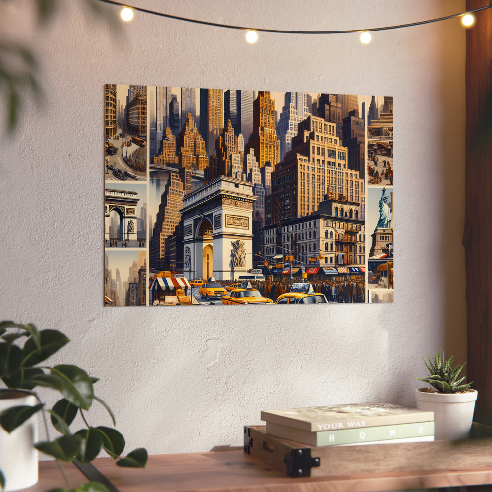 New-York jamais dormir.- Tableau aluminium