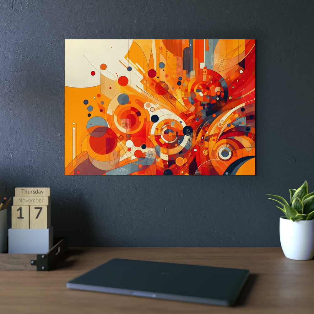 Cœur orange doux- Tableau aluminium