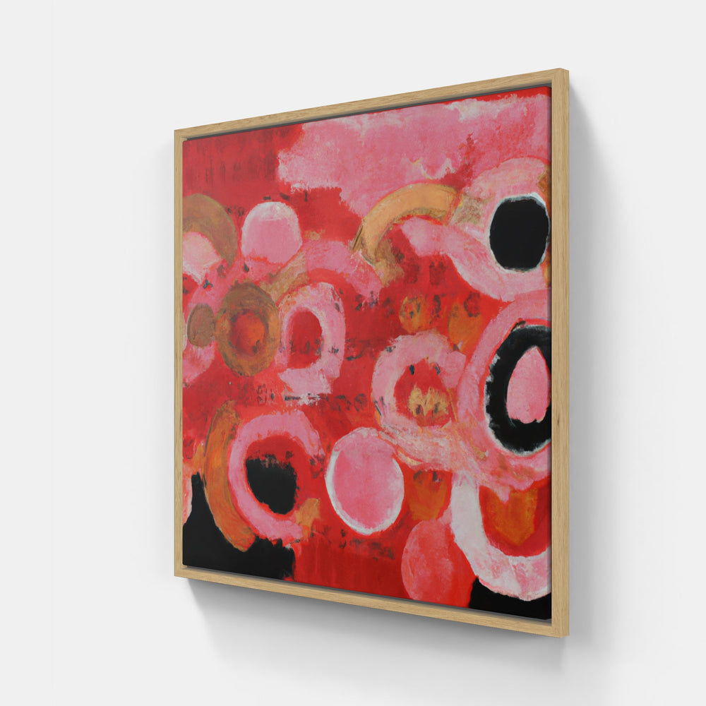 Red abstract glossy-Canvas-artwall-20x20 cm-Wood-Artwall