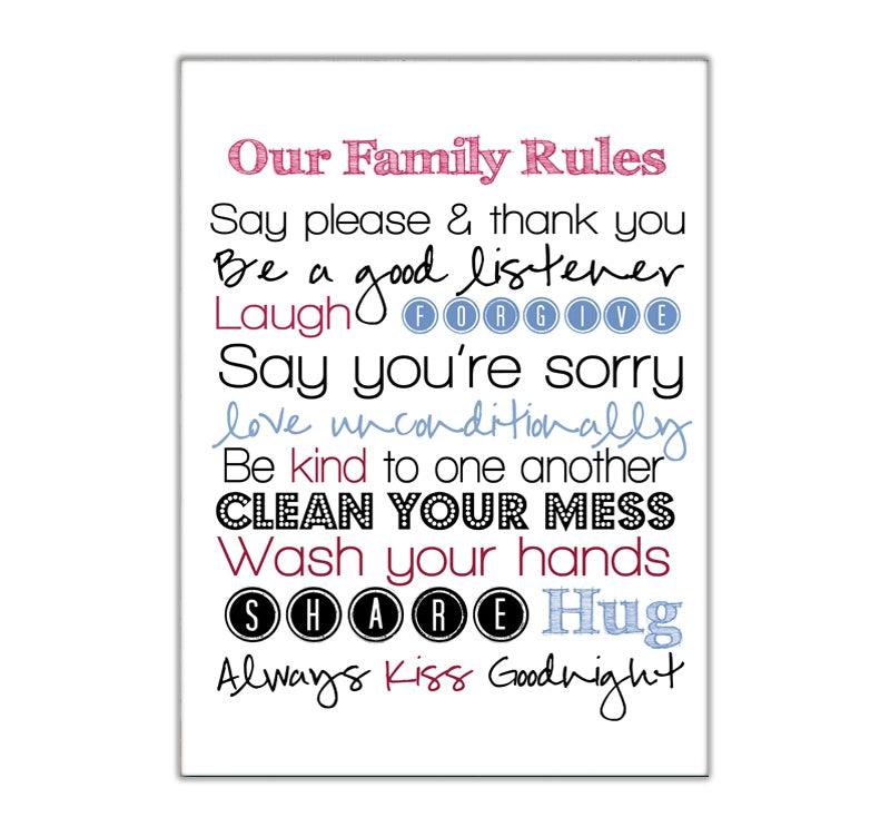 Family Rules Tableau Mural