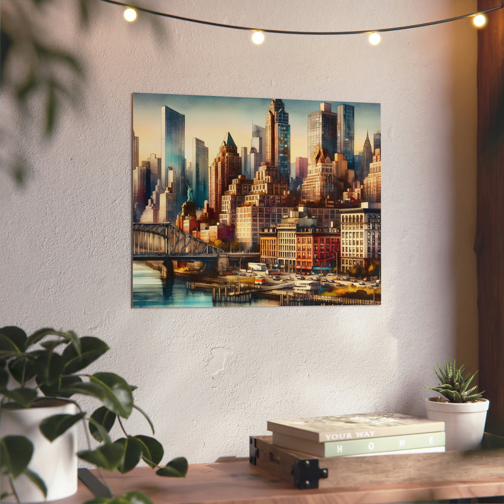 New-York Amour Eternel.- Tableau aluminium